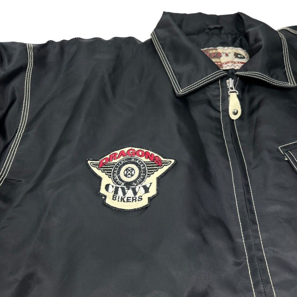 Roadmaster Civvy Motorcycle Co. Rare Black Biker Jacket Quilted‎ Lining Size 2 - Picture 12 of 16